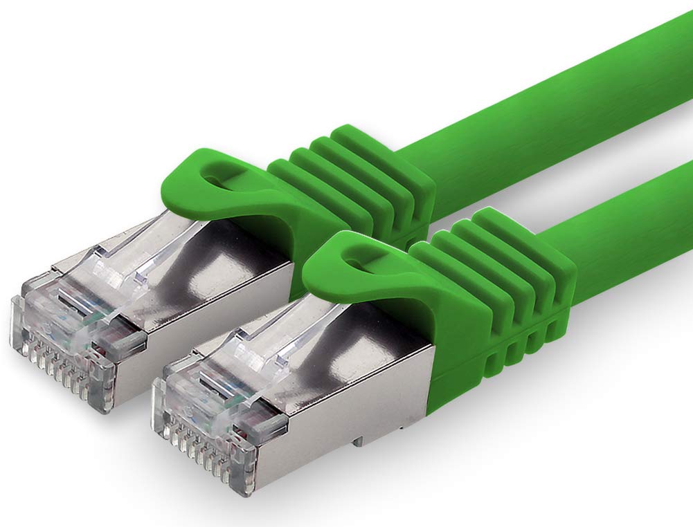 1aTTack.de 30m - grün - 1 Stück CAT.7 Netzwerkkabel Patchkabel SFTP PIMF LSZH Gigabit Lan Kabel 10Gb