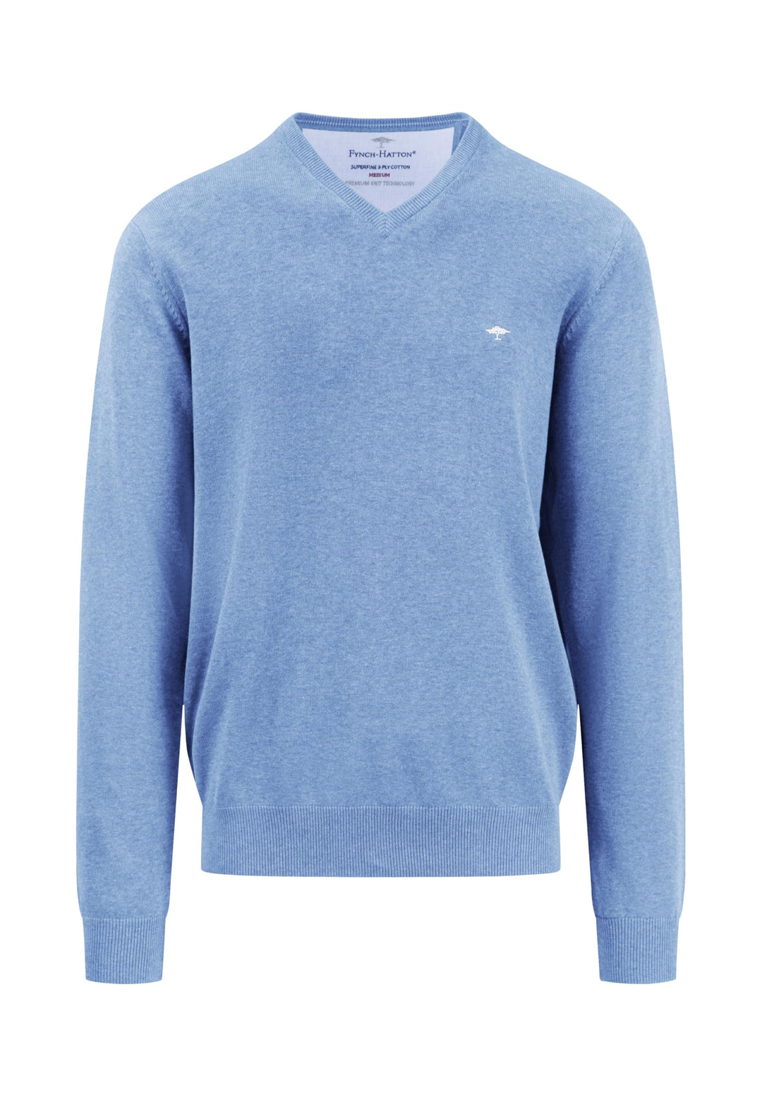FYNCH-HATTON Pullover aus Baumwolle mit V-Ausschnitt S Blau, S Blau