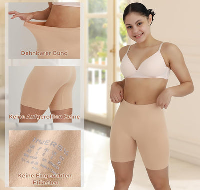 INNERSY Radlerhose Damen Kurz Hose Unter Kleid Rock Anti Scheuern Kurze Leggings Sommer 3er Pack, Be
