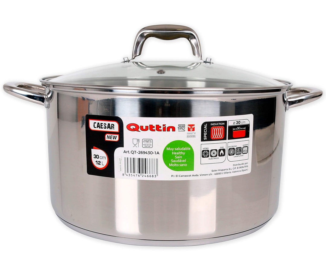 Quttin New Caesar Professioneller Kochtopf für Induktion für Küche und Backofen, grosser Kochtopf au