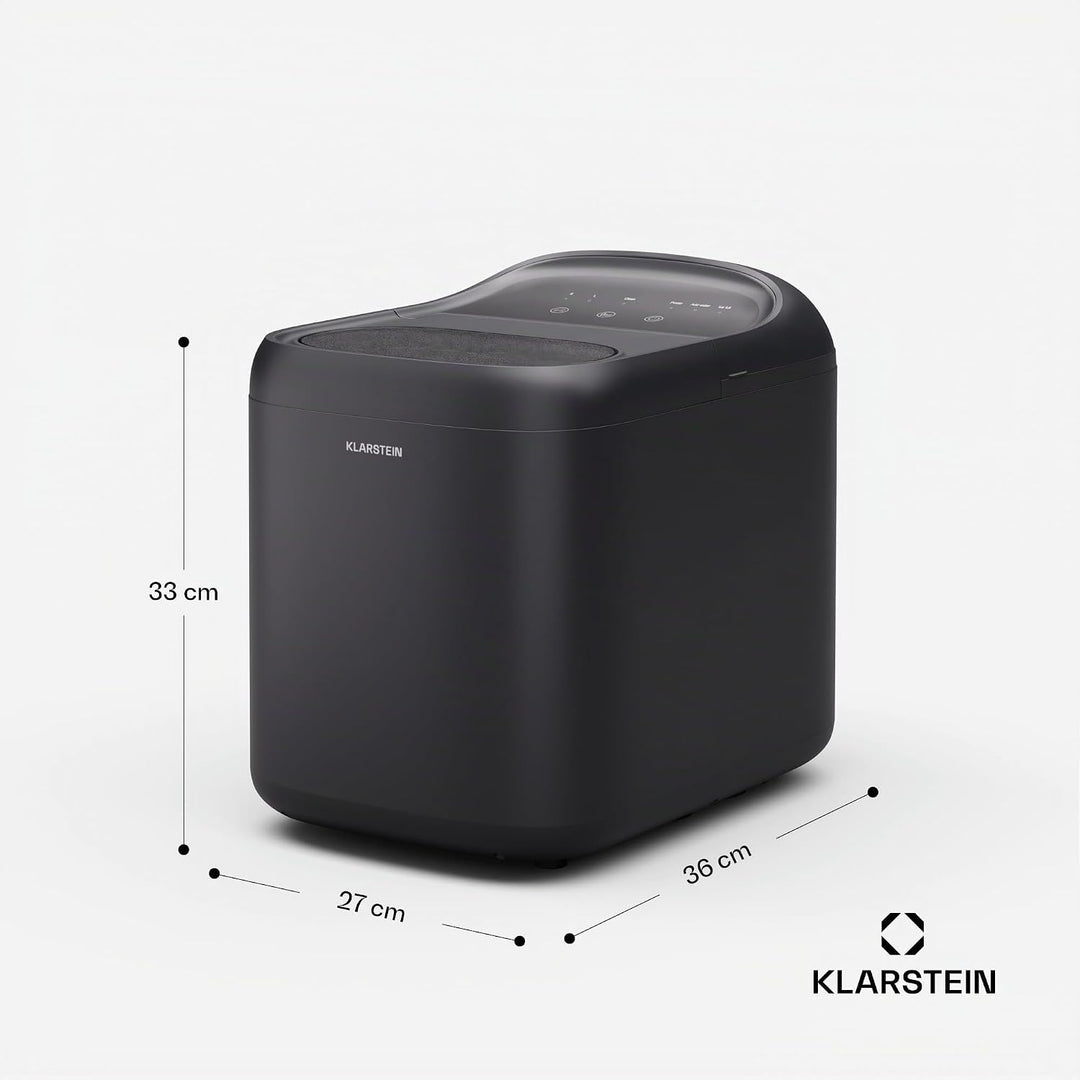 Klarstein SparkIce Eiswürfelmaschine, 15 kg/Tag, Eiswürfel in 6 Min., Touchpad, 2 Eiswürfelgrössen,