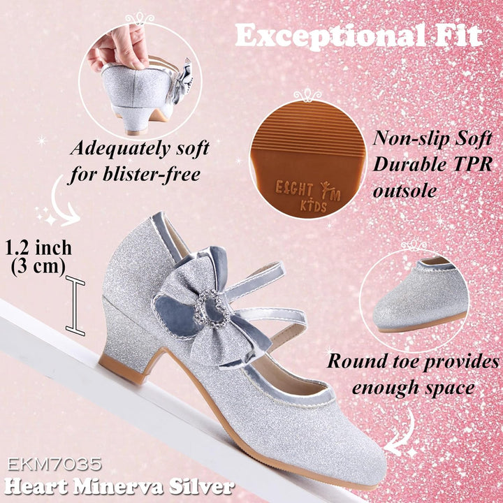 EIGHT KM EKM7018 Mädchen High Heel Kleid Schuhe Mary Jane Prinzessin Hochzeit Pumps Schuhe Glänzend