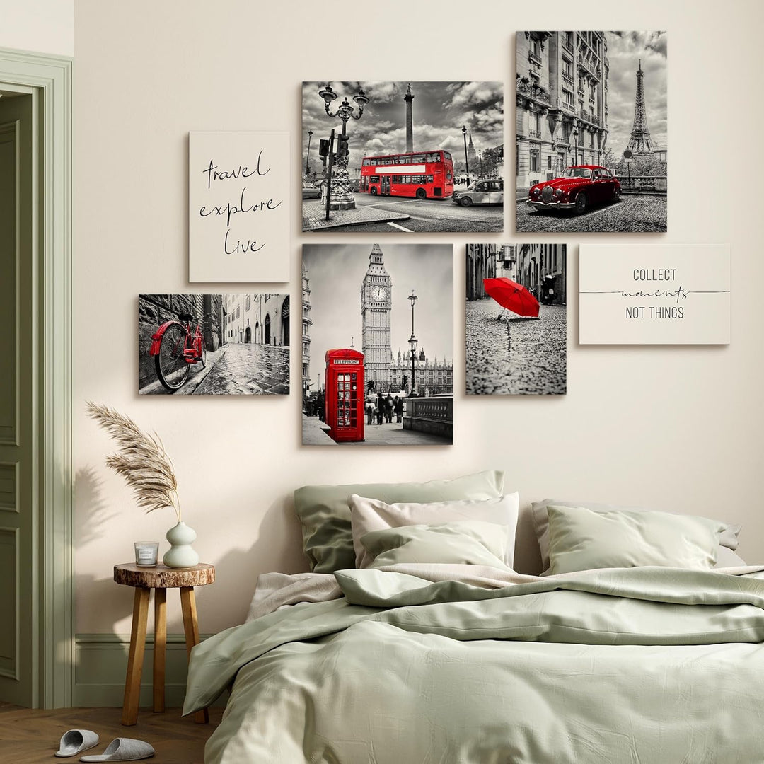Muralo - Wandbilder Set - Leinwand Bilder Set Aufhängefertig - Bilder für Wohnzimmer Schlafzimmer -