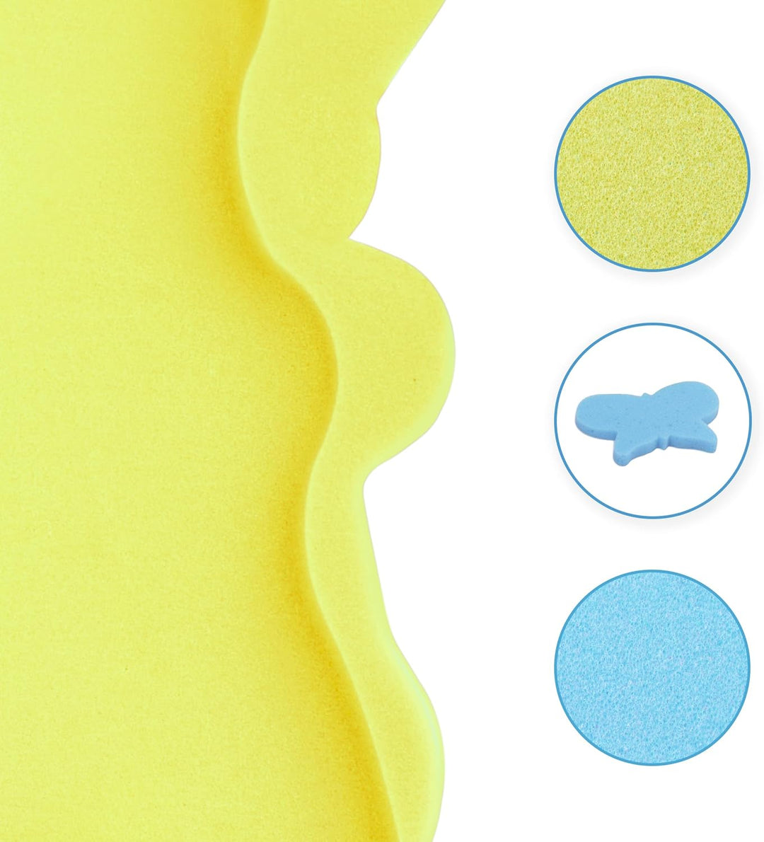 Badewannenmatte Baby Antirutschmatte Badematte für Kinder und Babys bis 6 kg und 60 cm (Gelb), Gelb