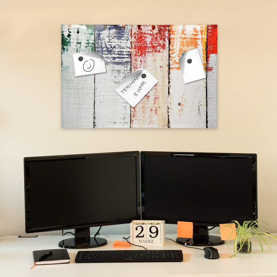 Navaris Magnettafel Magnetpinnwand Memoboard zum Beschriften - 60x40 cm Notiztafel div. Designs - Ta