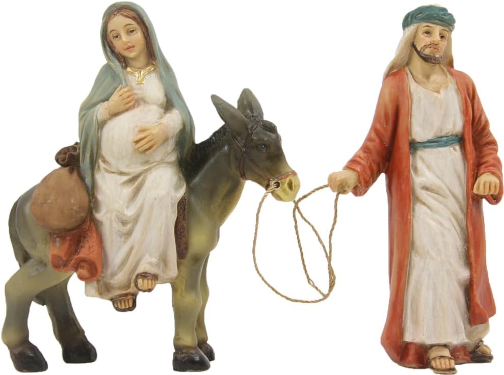 FADEDA 2X Herbergssuche/Höhe:9 cm/handbemalt/detailgetreue Krippen Figuren - Weihnachten Tisch Dekor