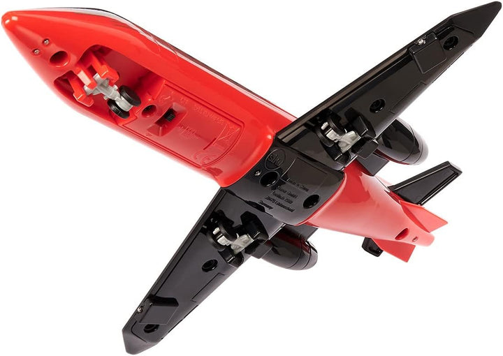 siku 2526, Geschäftsflugzeug, Spielzeug-Jet, Kunststoff, Rot, 7 LED-Lichter, Ein- und ausklappbares