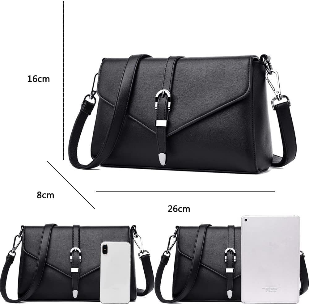 Coolives Damen Umhängetasche aus PU-Leder Kleine Schultertasche Elegant Handtasche Tasche für Dame E
