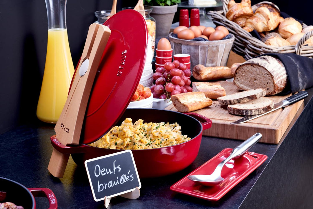 STAUB Gusseisen Bräter, Chistera Tropfenstruktur im Deckel, Rund 28 cm, 3,7 L, Für alle Herdarten ge