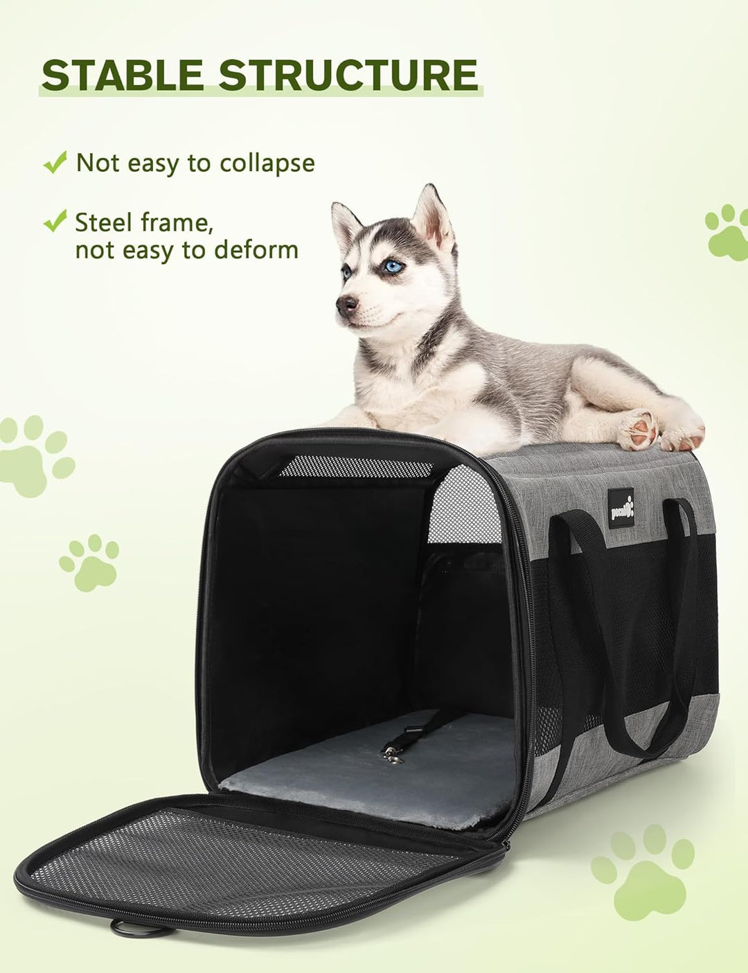 pecute Hundetasche Faltbar Hundebox Auto Mit Atmungsaktives Netzgewebe, Katzentransportbox Für Katze