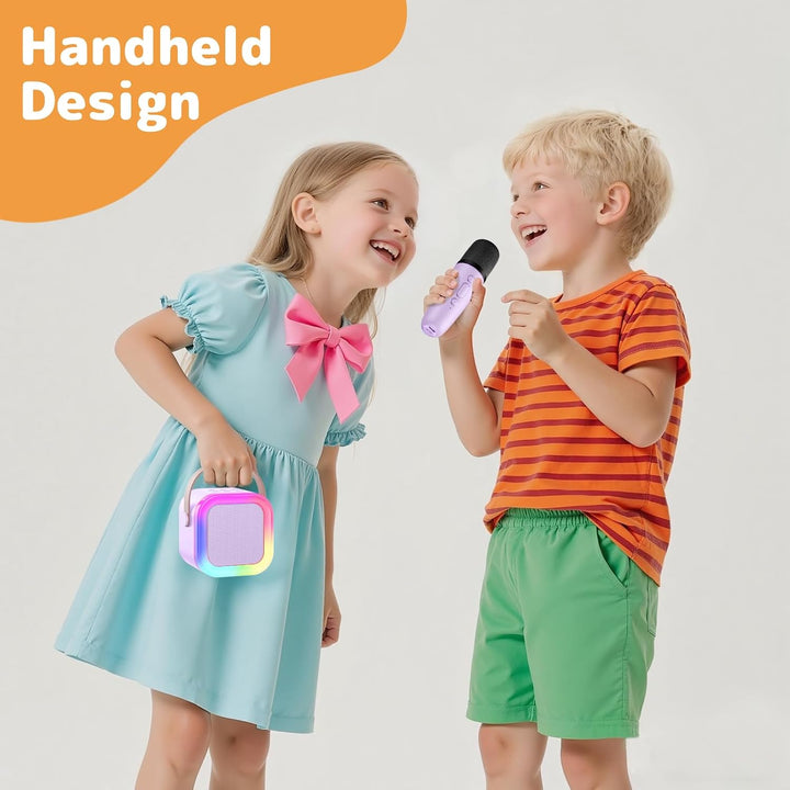 Fede Karaoke Maschine für Kinder Erwachsene, Mini Karaoke Maschine mit 2 Mikrofonen, Tragbarer Bluet