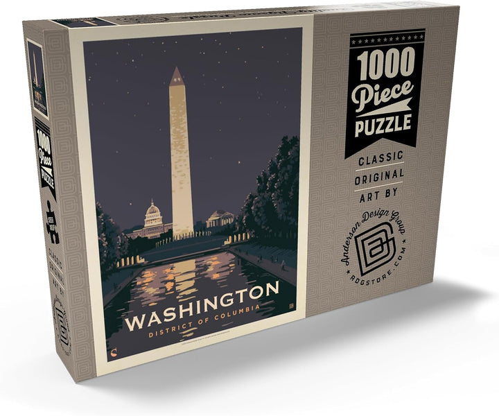 Washington DC: Reflections of Freedom, Vintage Poster - Premium 1000 Teile Puzzle - MyPuzzle Sonderk