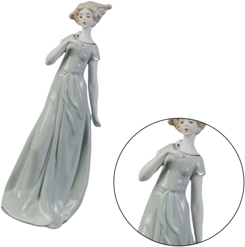 BESPORTBLE Keramik Mädchen Statue Elegante Porzellan Dame Figur Skulptur Tisch Ornament Kuchen Toppe