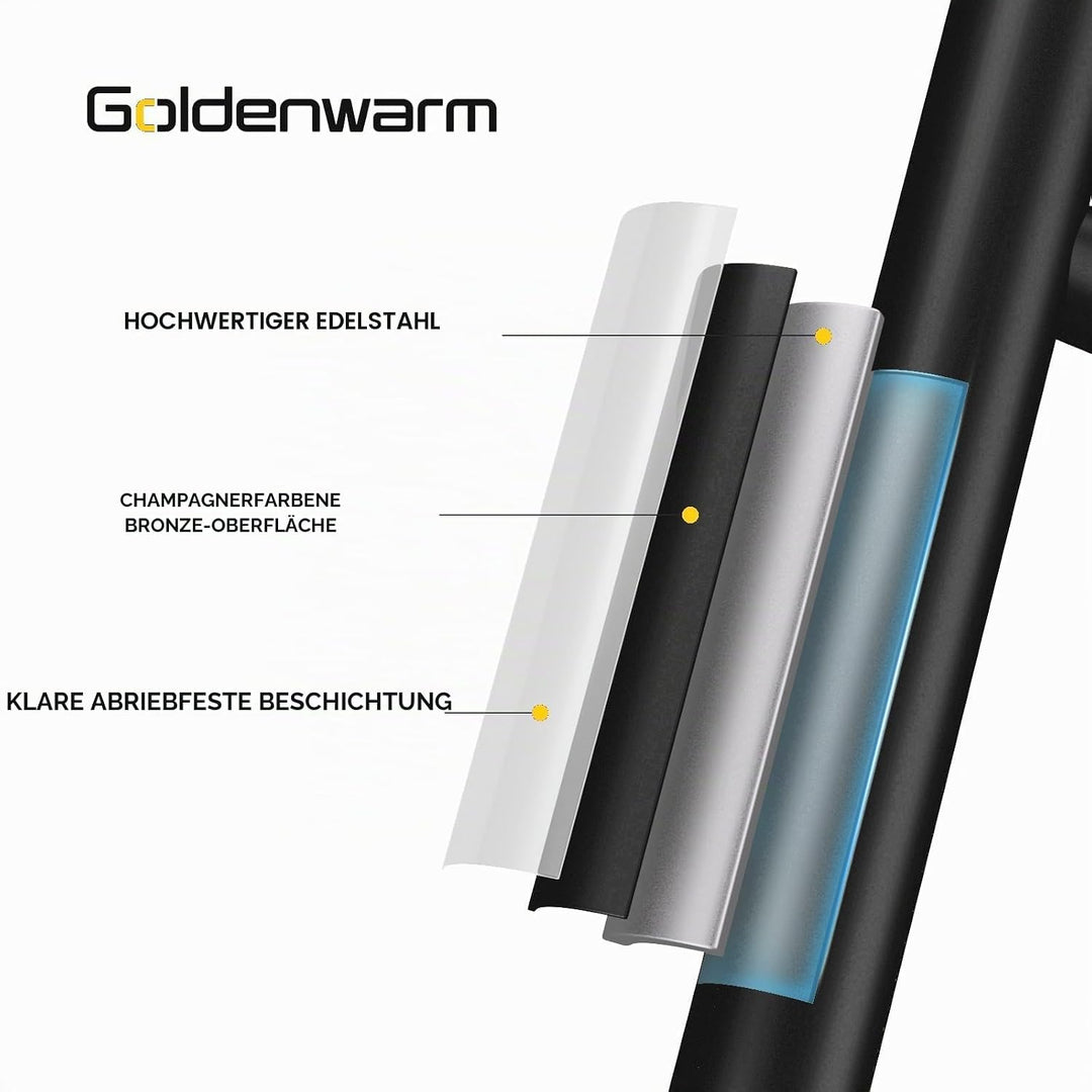 goldenwarm 15 Stück Möbelgriffe Schwarz 192mm Schrankgriffe Schwarz Griffe für Küchenschränke Türgri