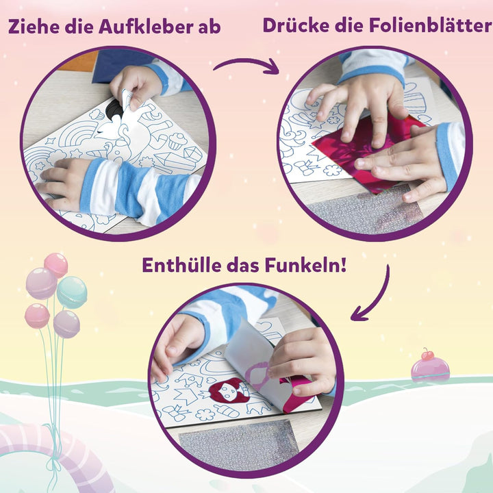Skillmatics Kunst & Bastelaktivität- Folienspass Einhörner und Prinzessinnen, Schmutzfreie Kunst für
