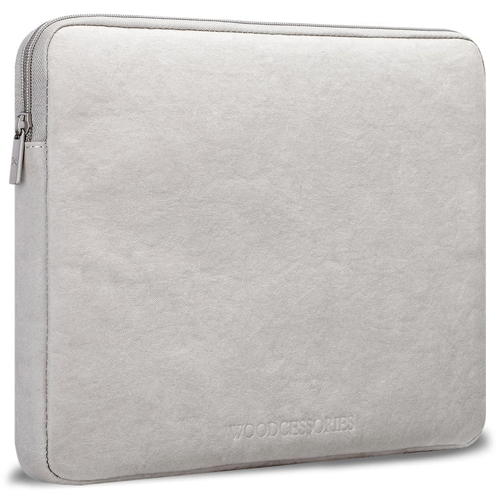 Woodcessories - Nachhaltige Laptoptasche kompatibel mit MacBook 15-16 Zoll Hülle Grau - aus Papier M