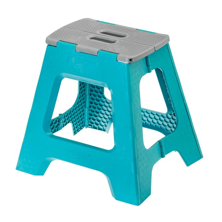 VIGAR Klapphocker - kompakte Ausführung - 40 cm hoch - belastbar bis 150 kg - 80% recycelter Kunstst