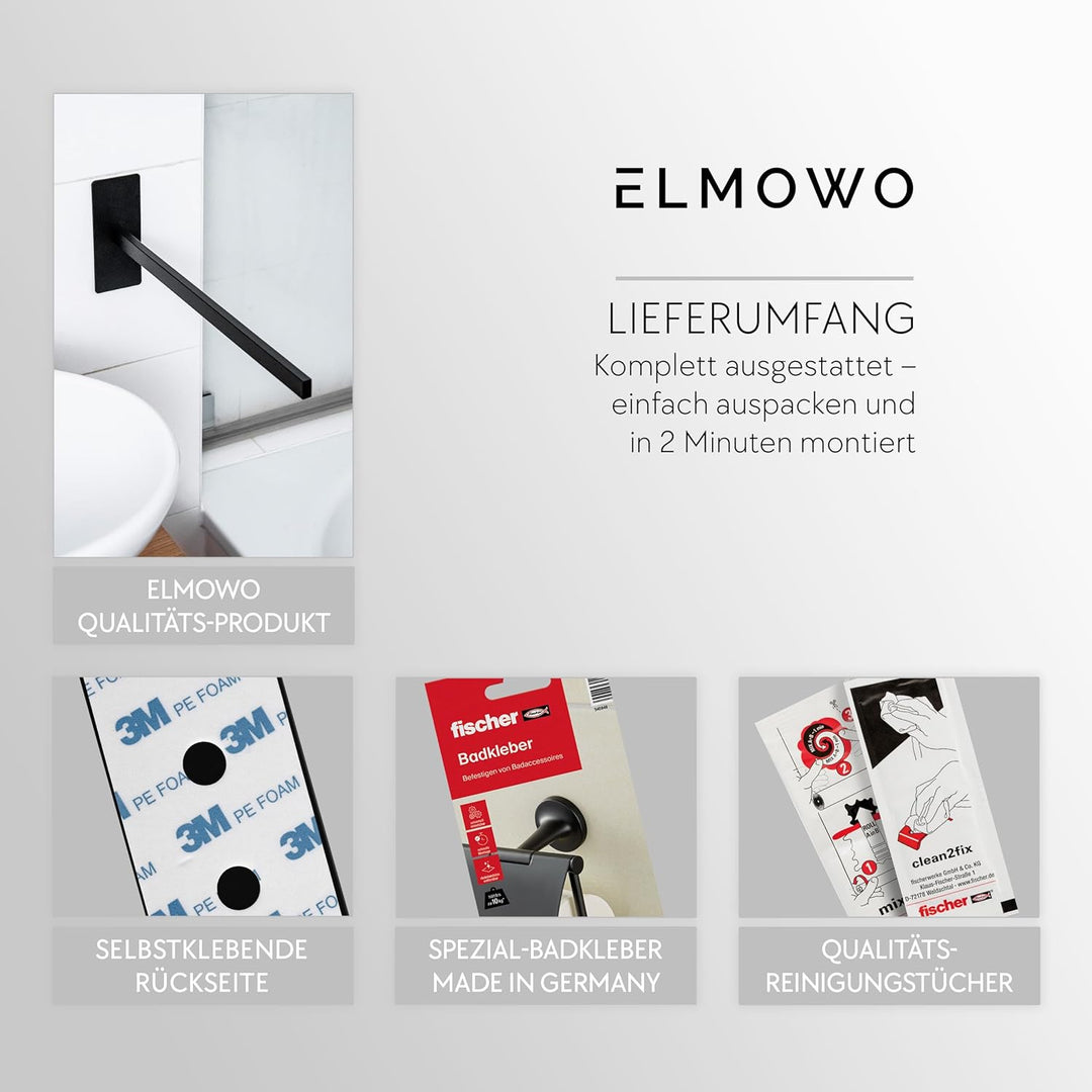 Premium Edelstahl Handtuchhalter ohne Bohren selbstklebend inkl. Spezialkleber (extrem sicherer Halt