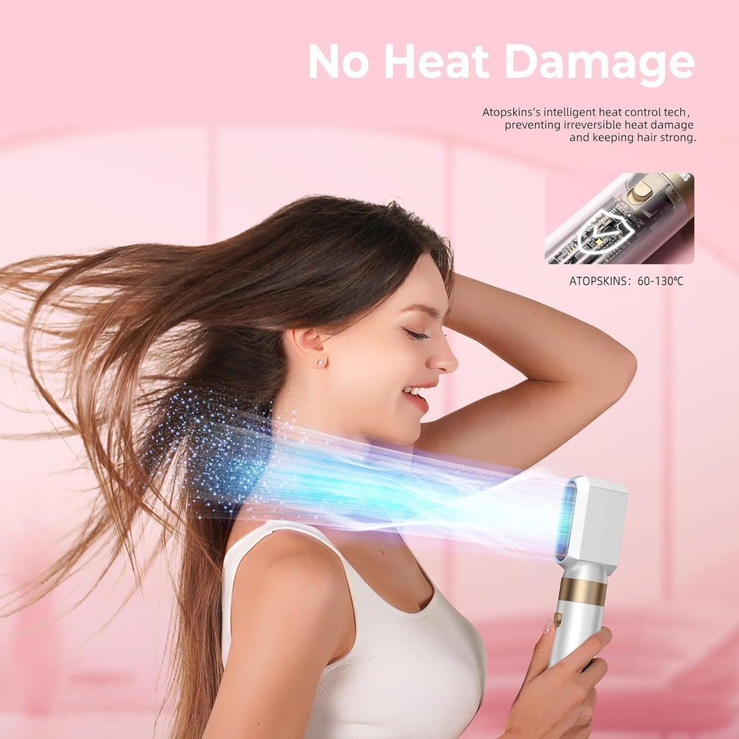 Atopskins Hairstyler 6 in 1 Airbrush Haarstyler Pro Air Styler mit Haartrockner, Auto-Hair Wrap, War
