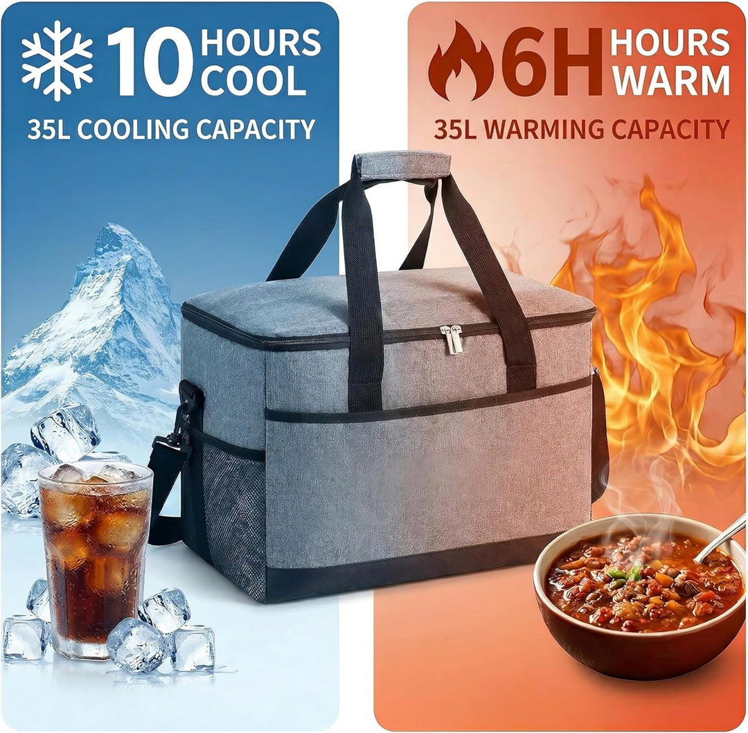 CNMTCCO Kühltasche Gross 35L Faltbare Isolierte Thermotasche, Wasserdicht & Auslaufsicher, Tragbare