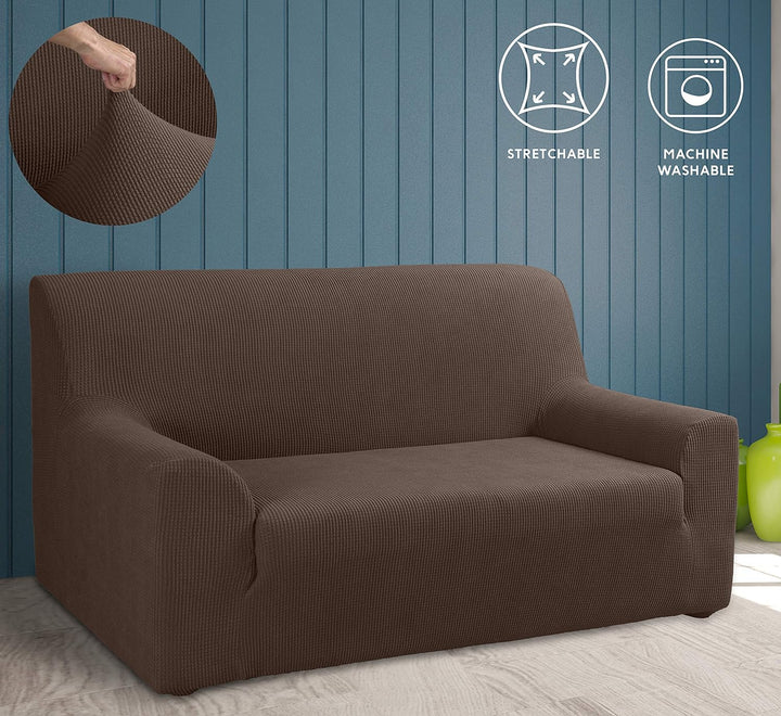 Tural Elastischer Sofabezug Valeta. Sofaüberwurf, Braun, 3 Sitzer (180-230cm) 3 Sitzer (180-230cm) B
