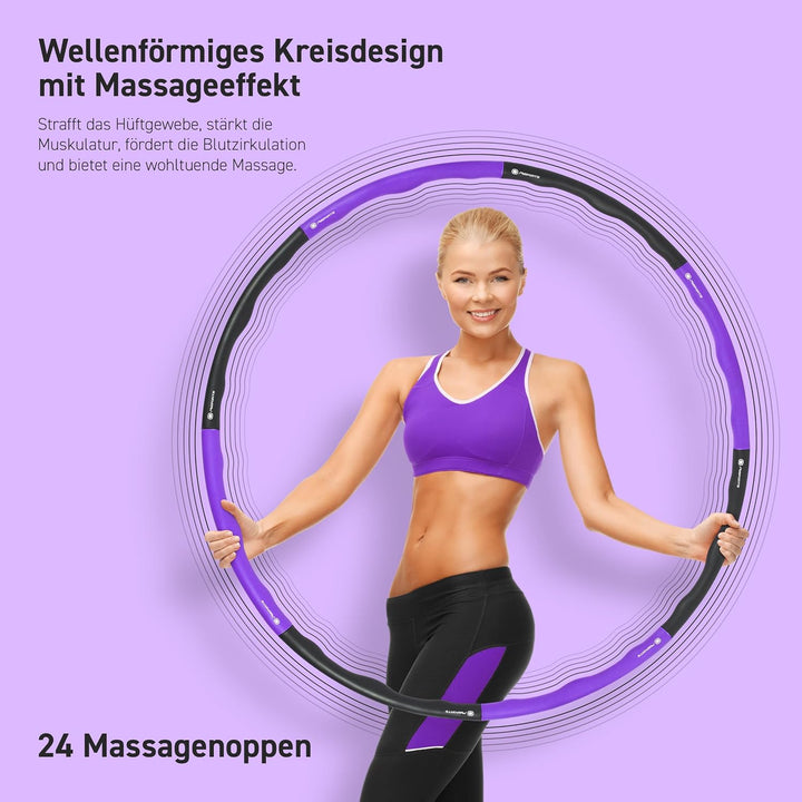 MSPORTS Hula Hoop Reifen Premium mit Schaumstoff und grössenverstellbar, Fitness Hula Hoop zur Gewic