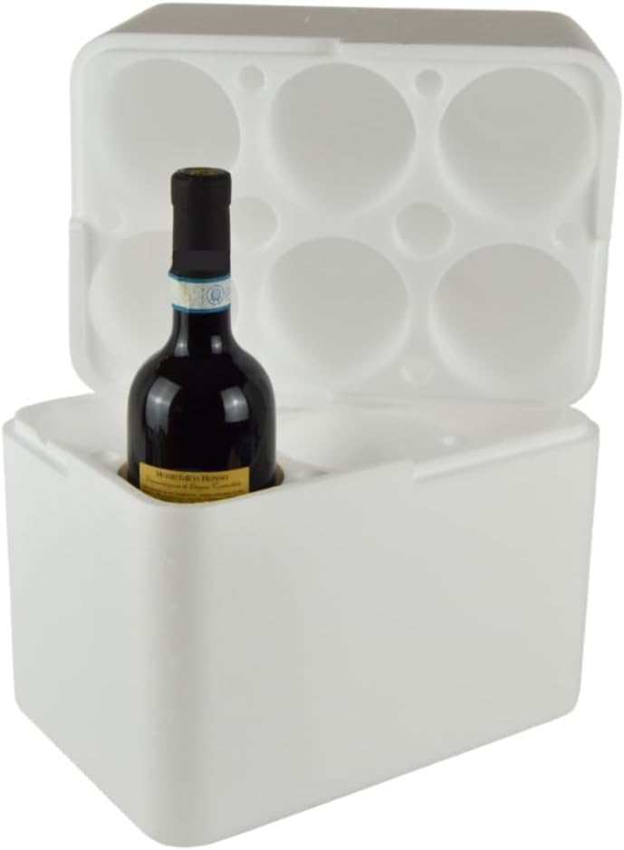 2 Stück Behälter aus Polystyrol Flaschenhalter (6 Flaschen à 0,75) für Wein- und Ölverpackung