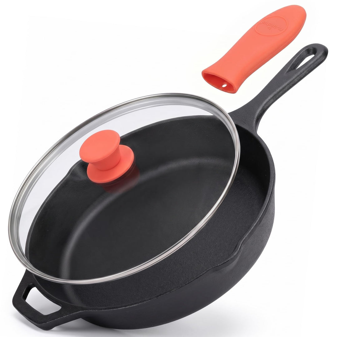 NutriChef Gusseisen Grillpfanne Induktion – Lodge Cast Iron, Grill Pan – Eisenpfanne Perfekt als Ste