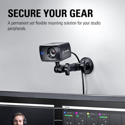 Elgato Wall Mount - Hochwertiger horizontaler Gelenkarm, ¼-Zoll-Gewinde für einfaches Befestigen und