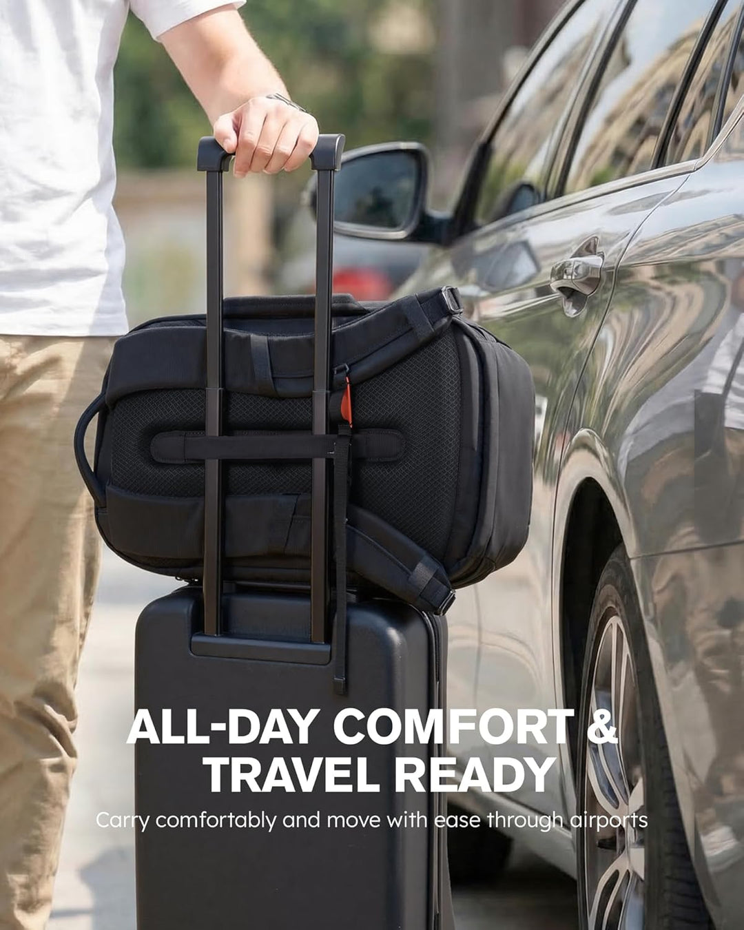 Tolaccea Business Laptop Rucksack 32L, Reiserucksack mit 15,6 Zoll stosssicherer EVA-Laptoptasche,Ha