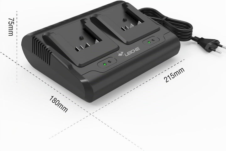 Doppelladegerät für Bosch Ladegerät 18V Professional Akkus, Ersatz für GAL 18V-40, GAL18-80 GAL 18V-