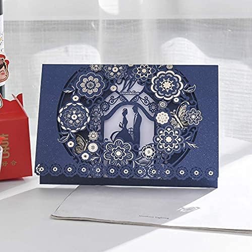 CYSKY Hochzeit Einladungskarte 50 Stück Laser Geschnittene Hochzeitseinladungen Kit mit leerem bedru