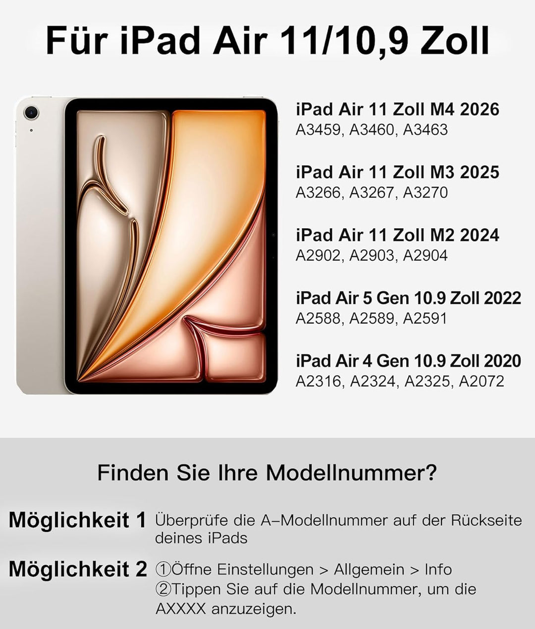Vobafe Hülle mit Tastatur für iPad Air 11 Zoll (2025 M3/2024 M2), iPad Air 5 4 2022/2020 10,9 Zoll,