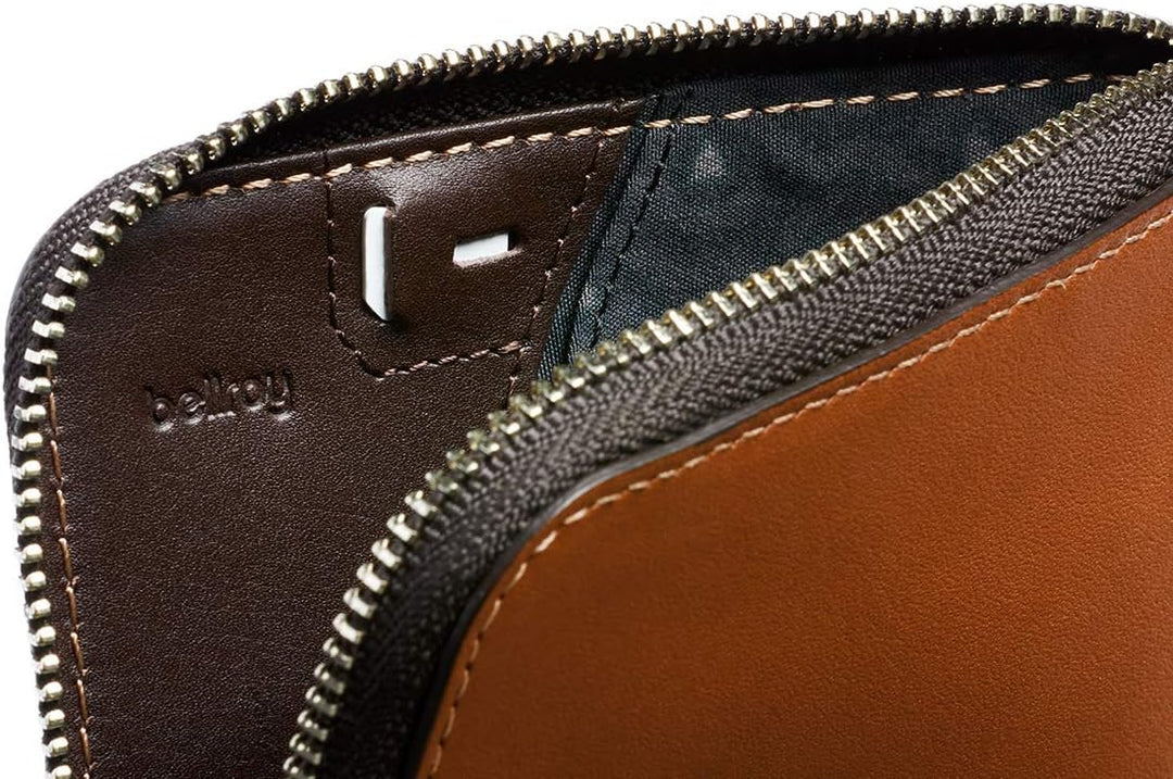 Bellroy Leather Card Pocket Wallet, schlanke Geldbörse mit Reissverschluss (Max. 15 Karten, Fach für