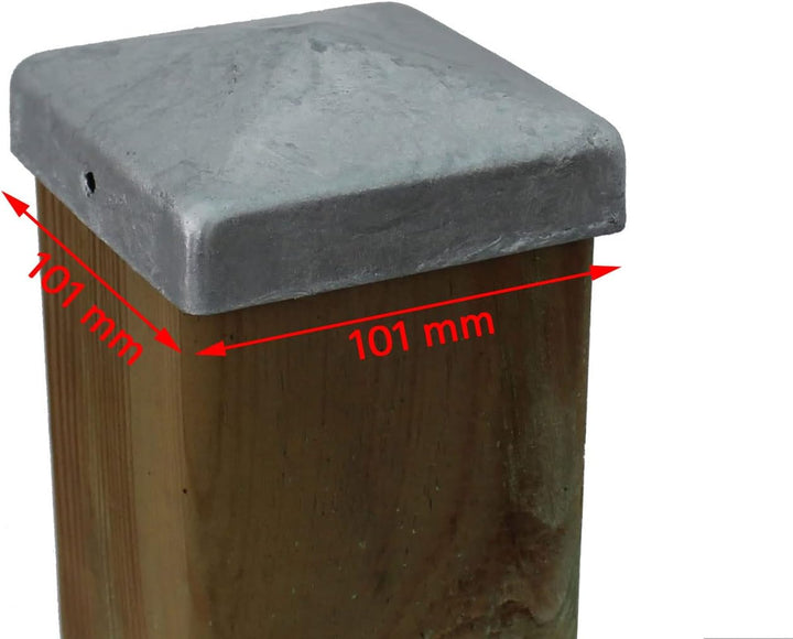 Baumarktplus 10x Pfostenkappe verzinkt Abdeckkappe für Pfosten Pyramide 101 mm 10x10cm