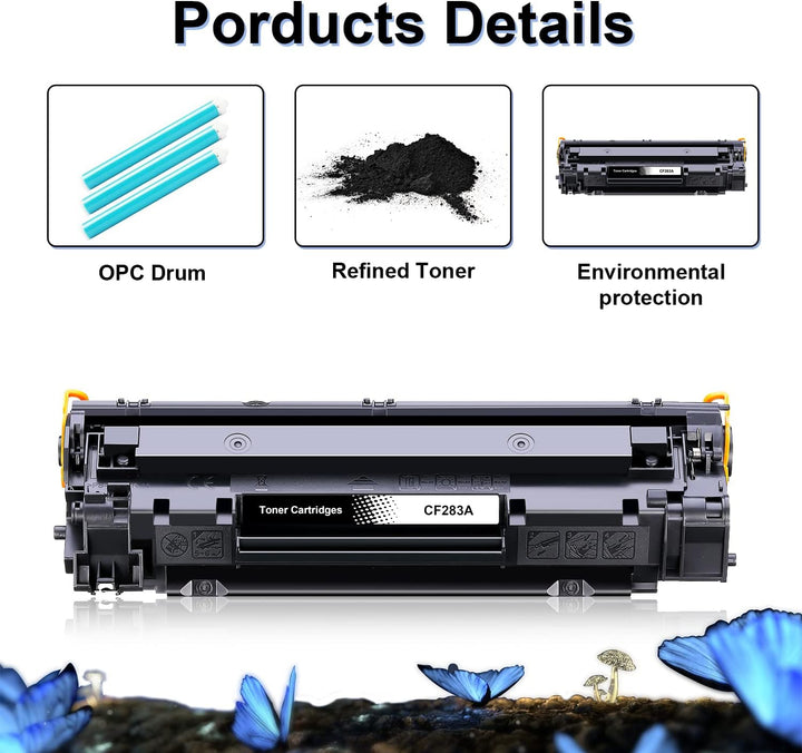 LOSMANN 4 Schwarz Toner Kompatibel für HP CF283A 83A für HP LaserJet Pro MFP M201n M202dw M202n M225