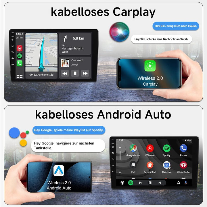 4+64GB Autoradio 9 Zoll Android 15 für Jeep Renegade 2014-2019, Octa-Core Auto Radio Bluetooth mit N