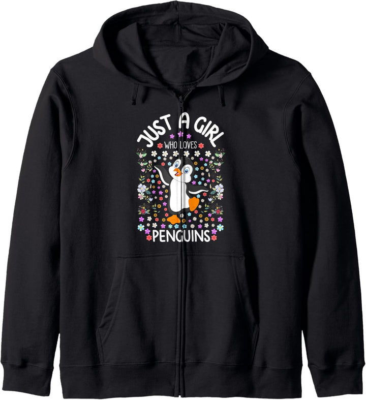 Just a Girl Who Loves Penguins Cute Girls Penguin Gift Kapuzenjacke