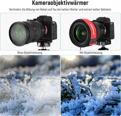 NEEWER USB Objektivheizung, 500mm Objektivwärmer für DSLR Kamera und Teleskop, 3 Temperatureinstellu