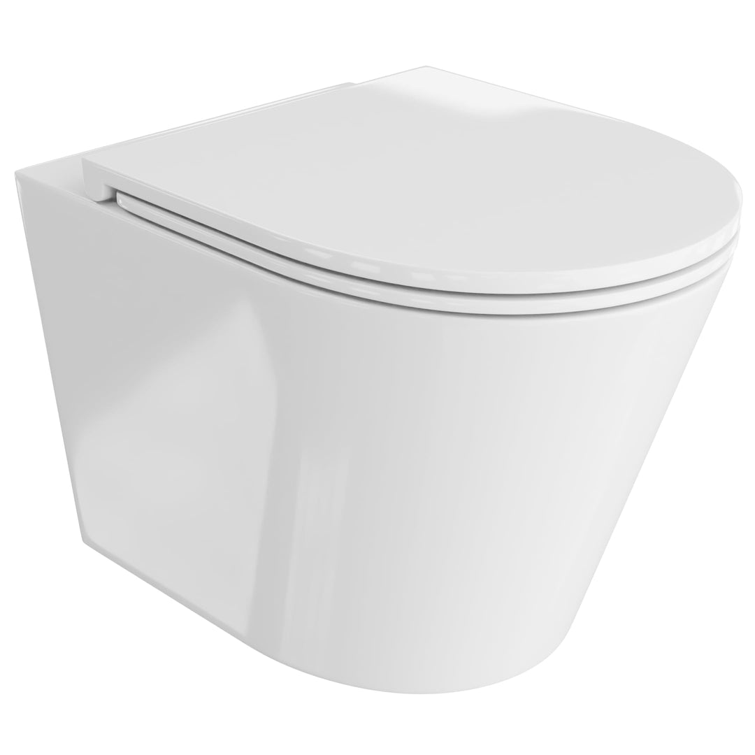 LAVITA Wand-WC Galve Hänge Toilette WC Sitz Toilettendeckel mit Absenkautomatik & Metallscharniere T