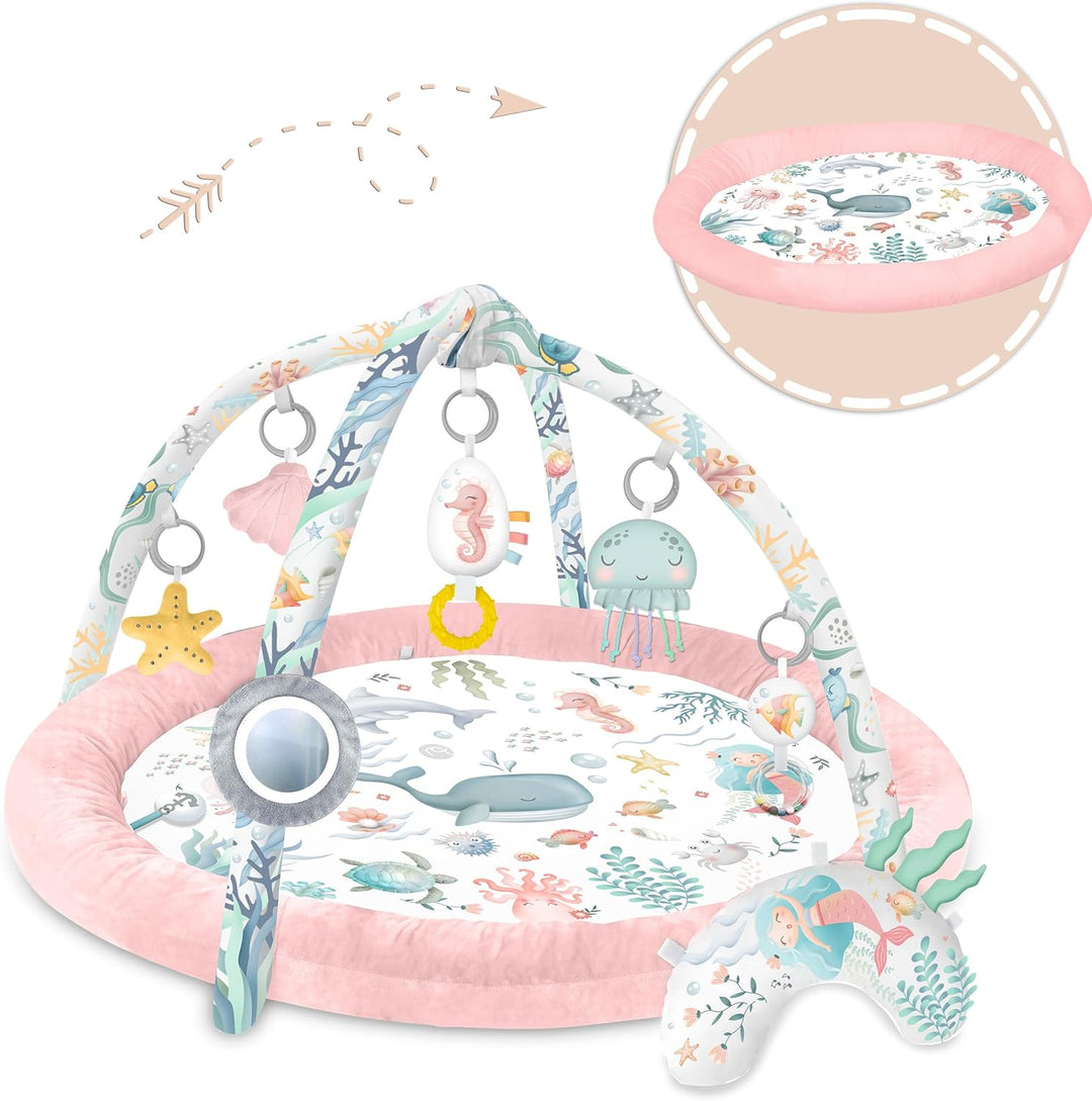 Nukido Spieldecke Mit Spielbogen Baby Spielmatte Babyspieldecke Krabbeldecke 7 Spielzeuge Und Kissen
