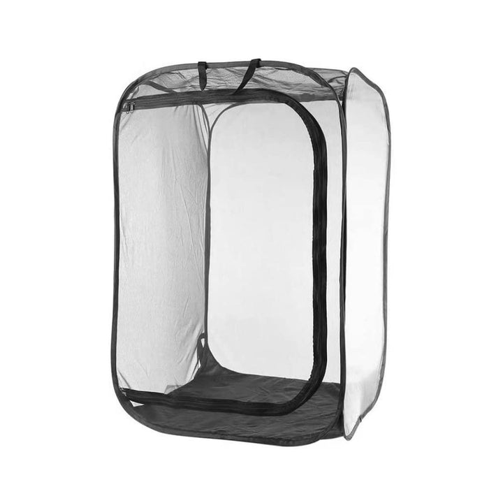 Schmetterlingskäfig, 61 x 61 x 89 cm, zusammenklappbares transparentes Haus mit Reissverschluss und