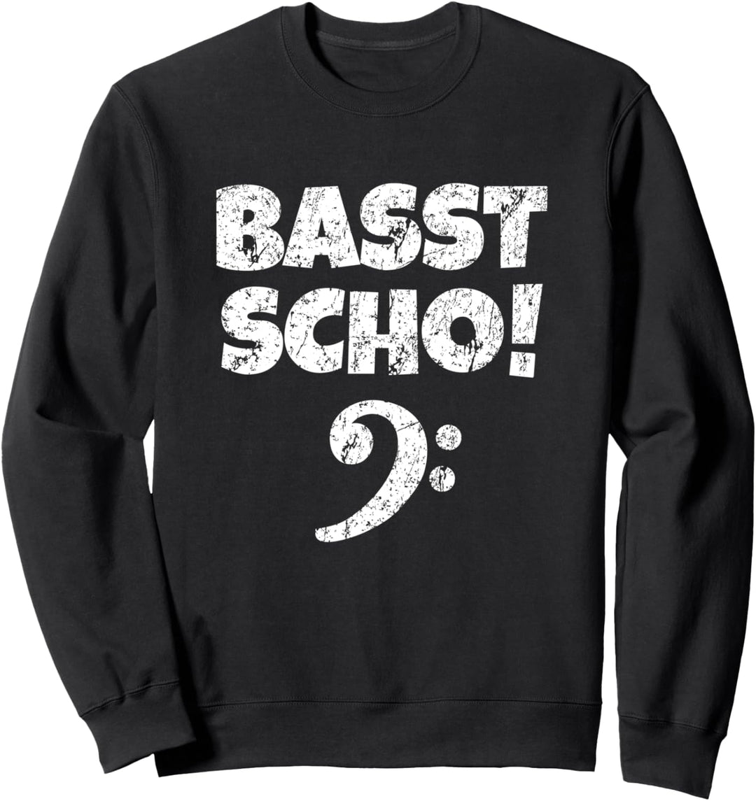 Basst Scho (Vintage Weiss) Bassist Bassisten Sweatshirt