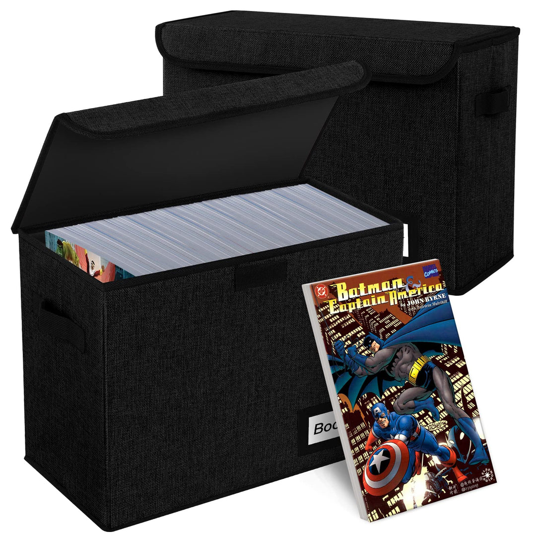 YNSZAS Comic-Buch-Aufbewahrung, Comic-Buchbox, 40,1 x 19,8 x 30 cm, faltbare Comic-Kurzbox, für 160–