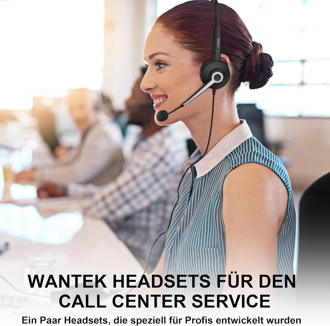 Wantek Headsets mit Noise Cancelling Mikrofon,USB/Type-c/3.5mm Jack 3-in-1 PC Headsets,USB Headsets