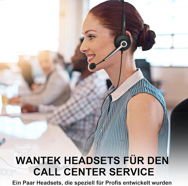 Wantek Headsets mit Noise Cancelling Mikrofon,USB/Type-c/3.5mm Jack 3-in-1 PC Headsets,USB Headsets