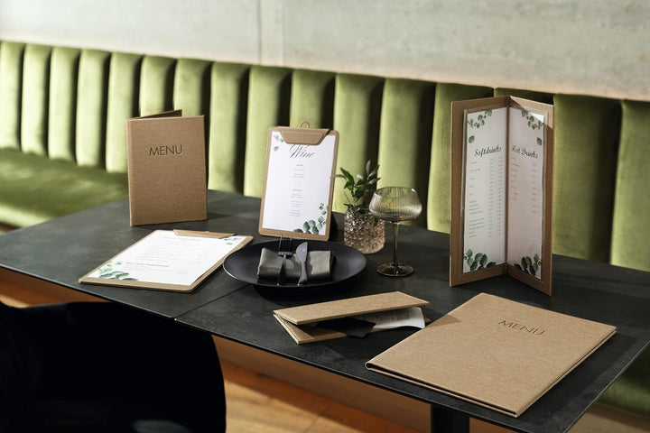 SIGEL KB121/5 Klemmbretter A5, beige, mit Aufstellfunktion, 5er Pack, stabile, stylische Clipboards