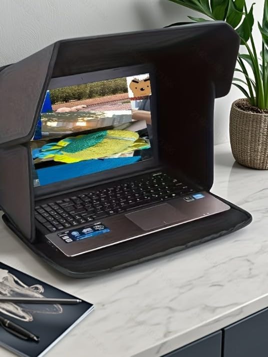 Faltbarer tragbarer Outdoor-Laptop-Sonnenschutz, Privatsphäre, Notebook-Schutzhülle, 30,5–40,6 cm (1