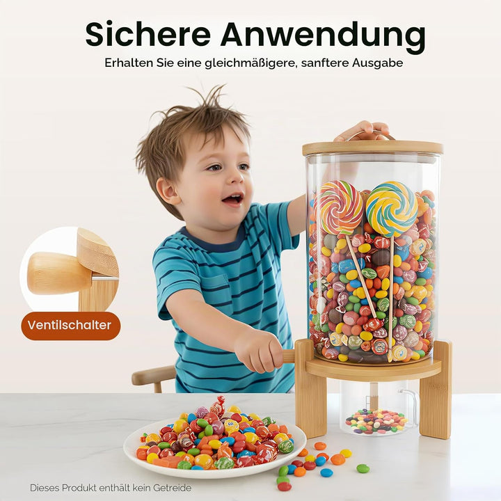 Getreidebehälter - 7.5L Müslispender Getreidespender Reisspender mit Messbecher - Lebensmittelspende