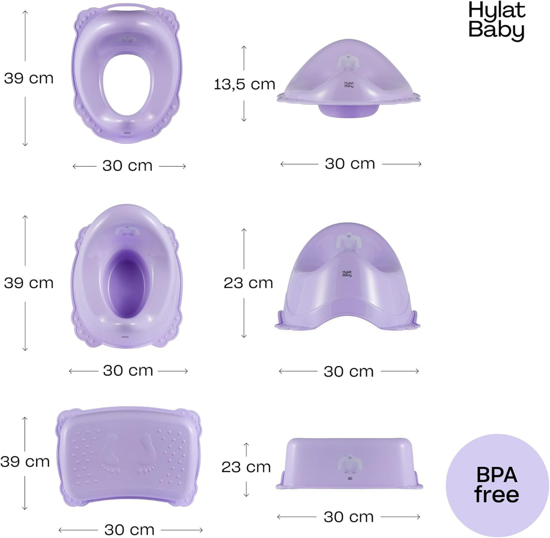 Hylat Baby 3in1 Töpfchen-Set für Kinder - Toilettensitz, Tritthocker & Töpfchen - Kindertoilette für